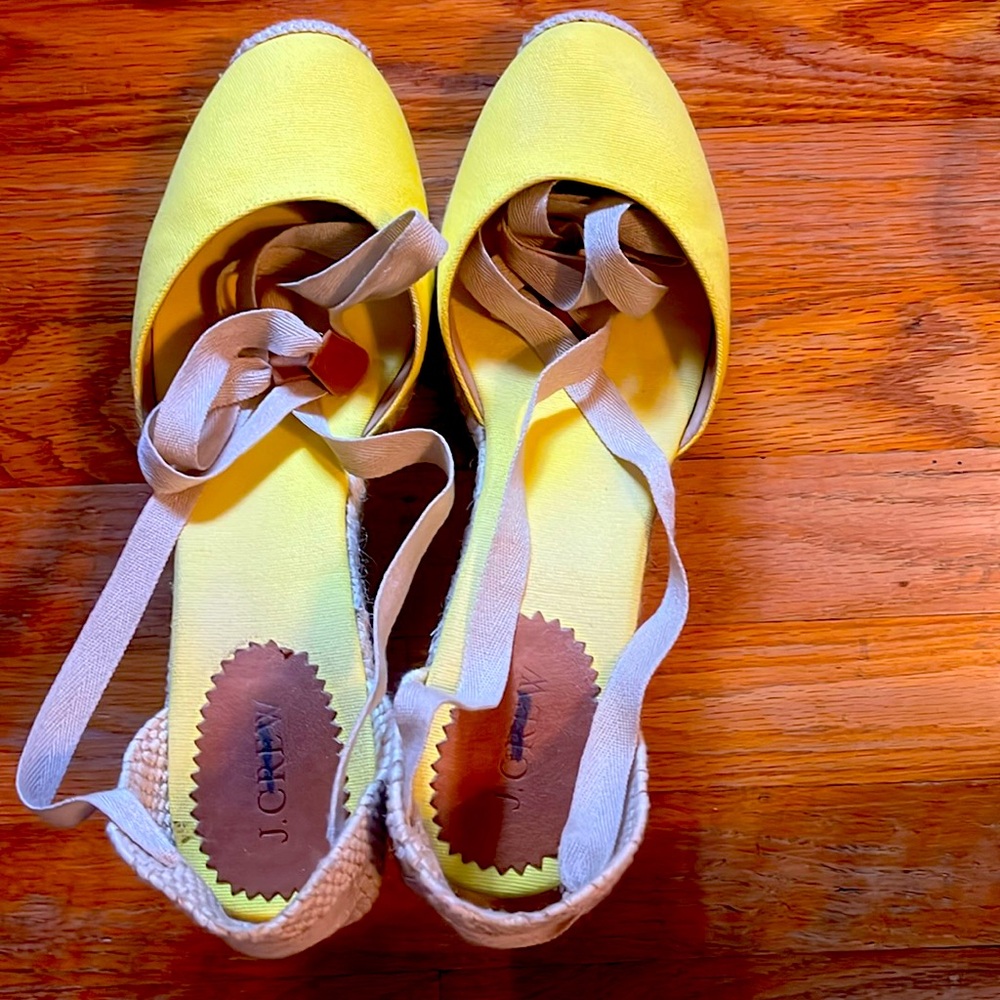 Jcrew Espadrilles. Yellow size 11. Gently worn.